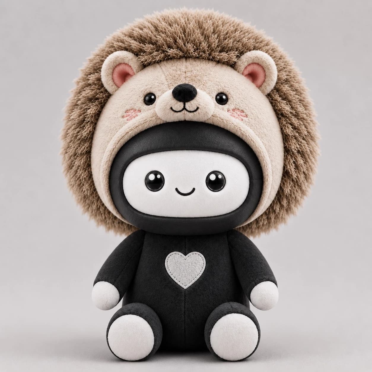 Black-body NINMO wearing its soft hedgehog style